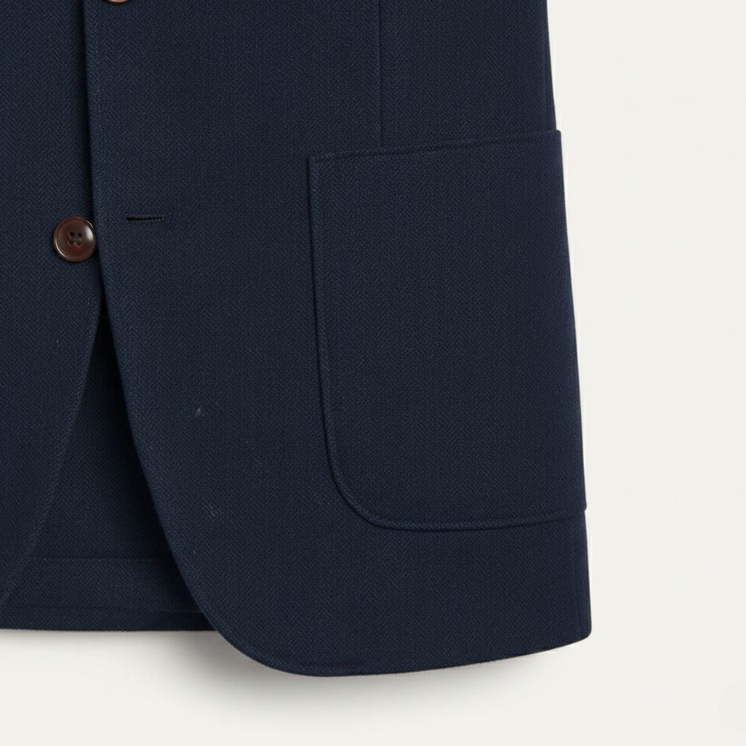 The Gravedona Men’s Office Herringbone Single Breasted Wool - Wedding Guest Tweed Blazer Jacket