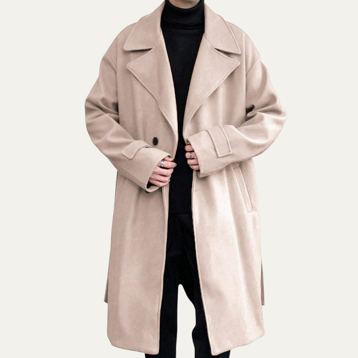 Men's Wool Overcoat Black Long