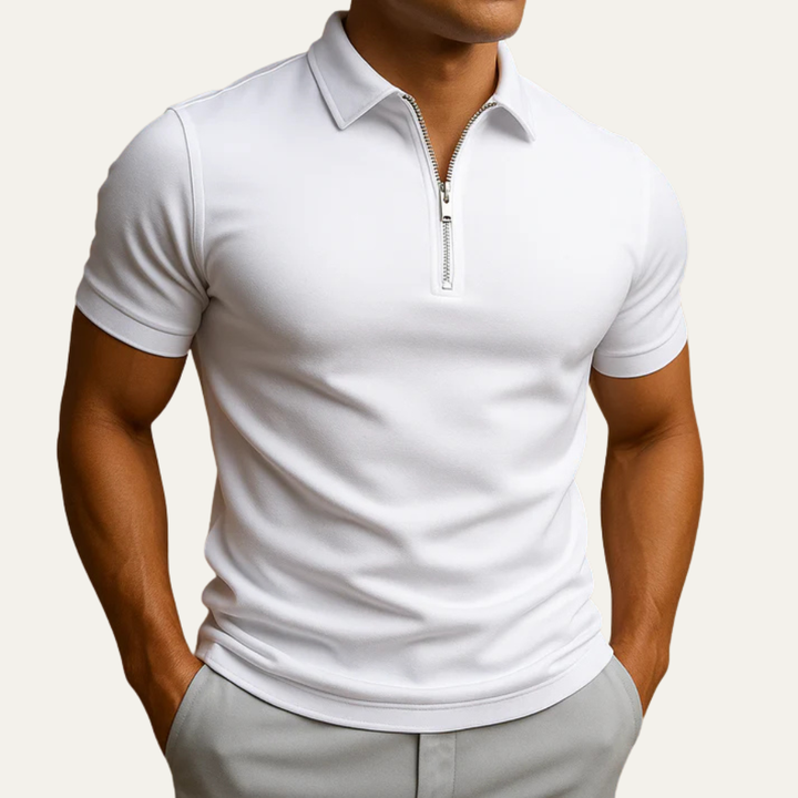 The Iseo Men's Short Sleeve Zip Polo