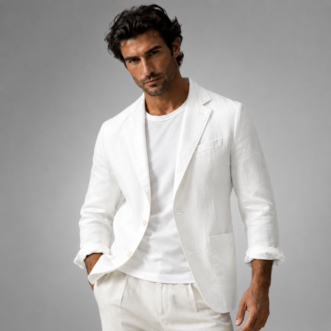 The Ridgewood Park Men’s Lightweight Casual Linen Cotton Blazer