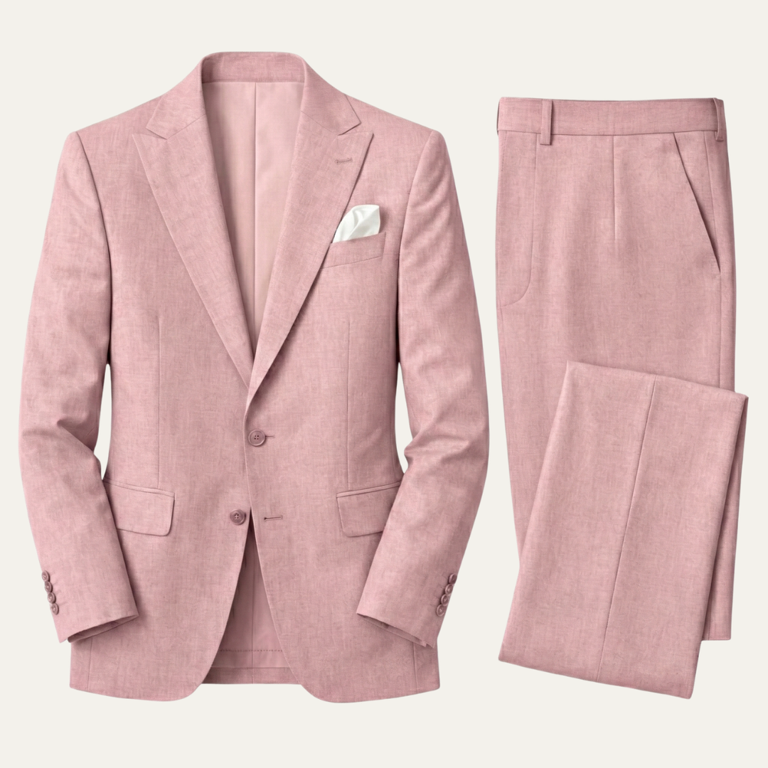 The Basel Men’s Luxury Linen Suit Set – Blazer & Pants