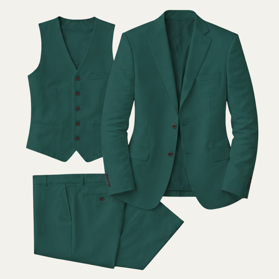 The Engelberg Men’s Business Linen 3 Piece Suit – Jacket, Vest & Pants