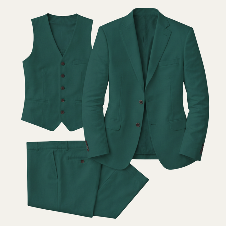 The Engelberg Men’s Business Linen 3 Piece Suit – Jacket, Vest & Pants