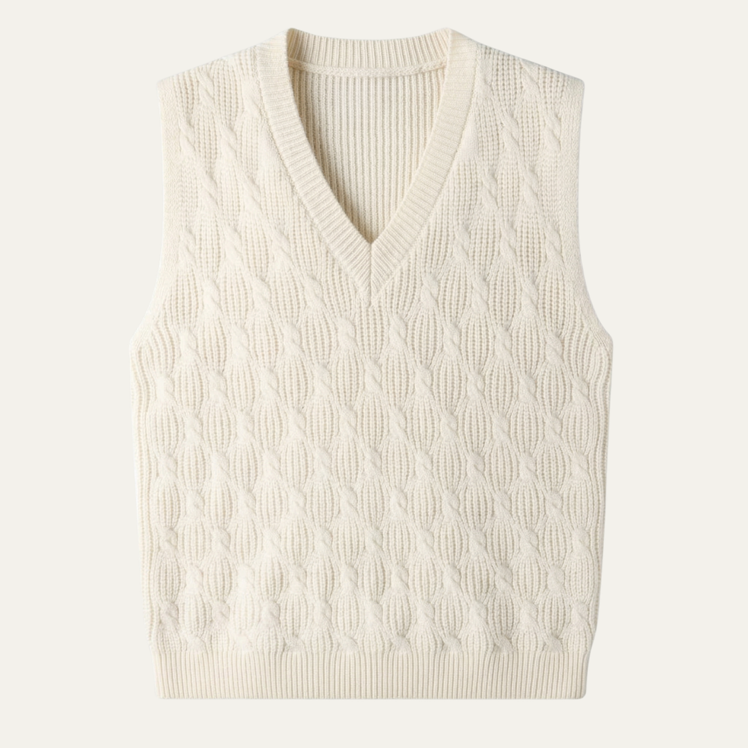 The Alberobello Men’s Warm Textured Knitted V Neck Sweater Vest