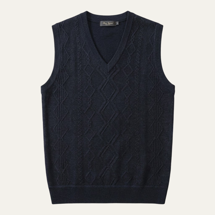 The Canazei Men’s Winter Cable Knitted V Neck Sweater Vest