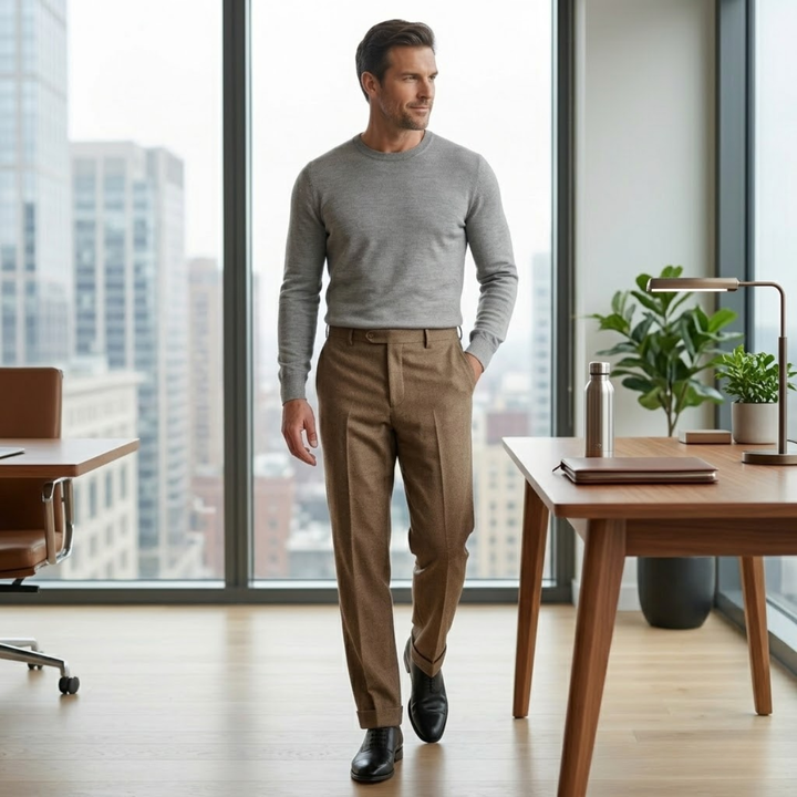 The Moltrasio Men’s Casual Office Wool Blend Business Pants