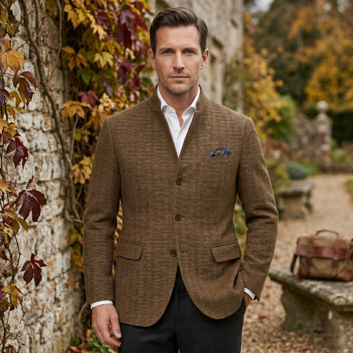 The Thurlestone Men’s Wool Single Breasted Tweed Blazer Jacket