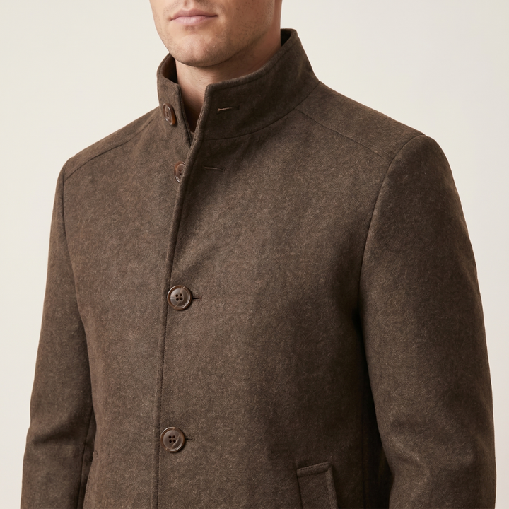 Men's Wool Overcoat Button Up