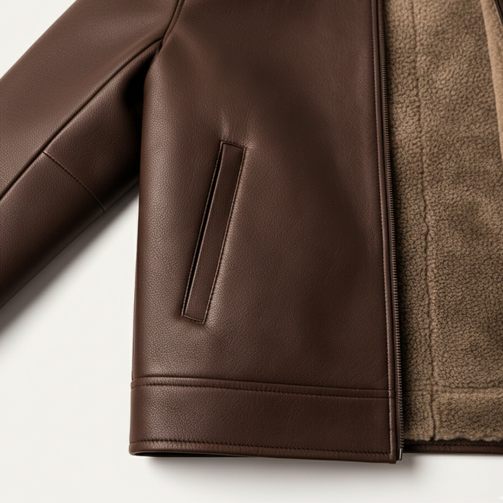 The Pantelleria Men’s Winter Fleece Lined Faux Leather Jacket