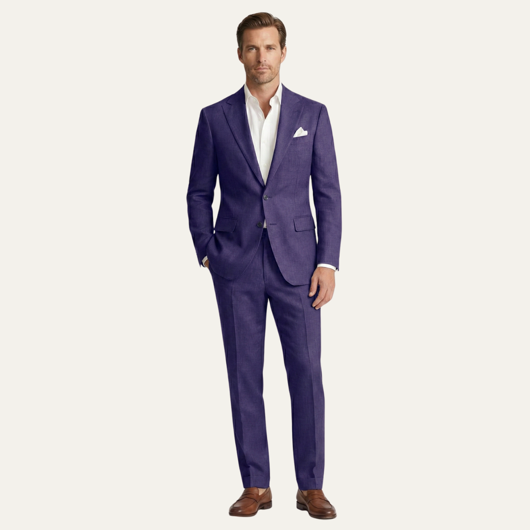The Basel Men’s Luxury Linen Suit Set – Blazer & Pants