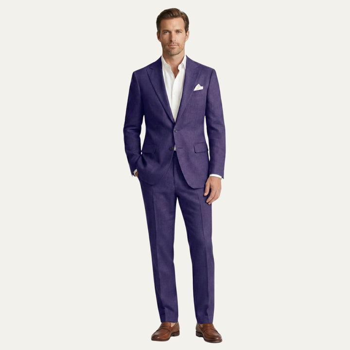 The Basel Men’s Luxury Linen Suit Set – Blazer & Pants