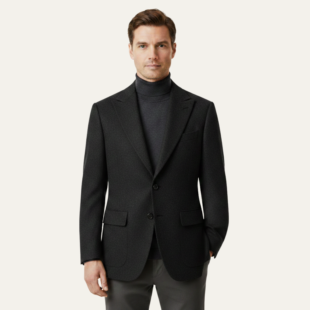 The Rome Men’s Elegant Tailored Tweed Fishbone Blazer Jacket