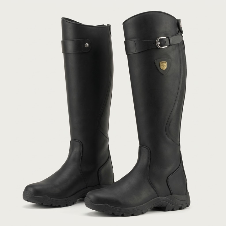 Women’s Knee High Riding Boots – Buckle Low Heel Boots