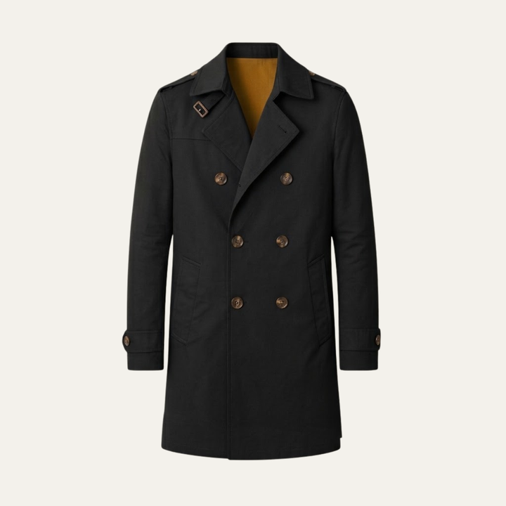 Men's Trench Coat Beige Single Breasted Notched Collar