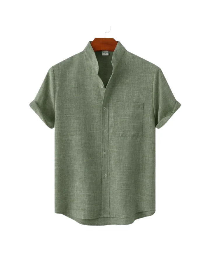 The Hamptons Men's Short Sleeve Collar Linen Shirt