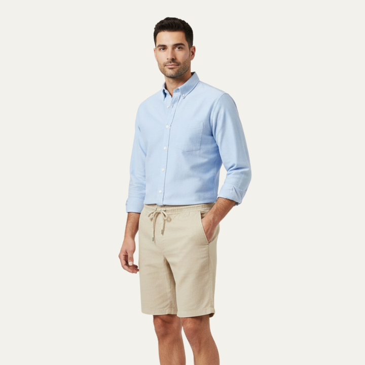 Linen Summer Drawstring Shorts Men