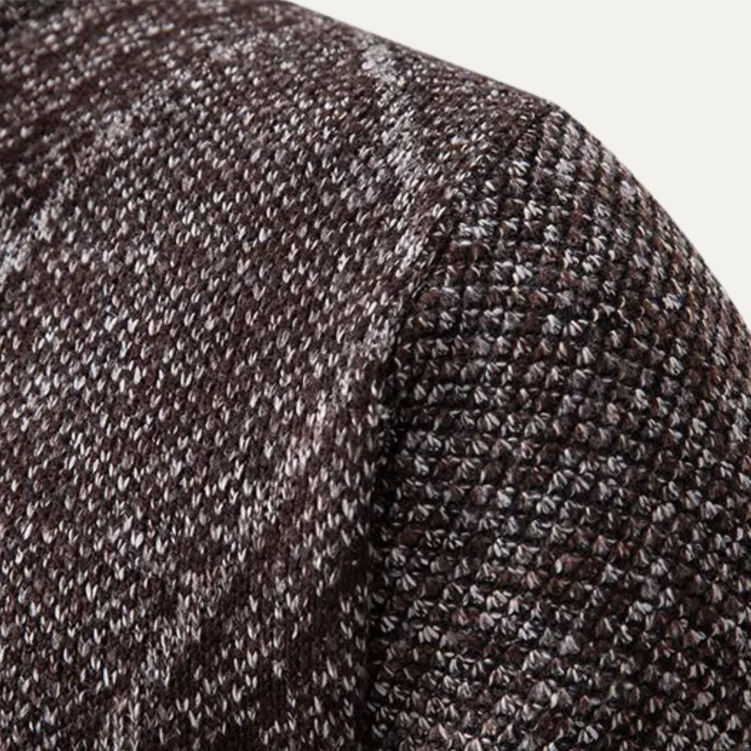 Men's Cable Knit Cardigan Charcoal Gray Diamond Pattern