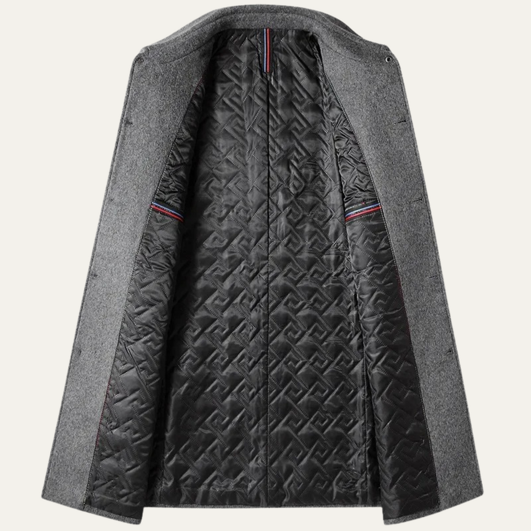 The Alderney Men's Elegant Warm Long Wool Blend Coat