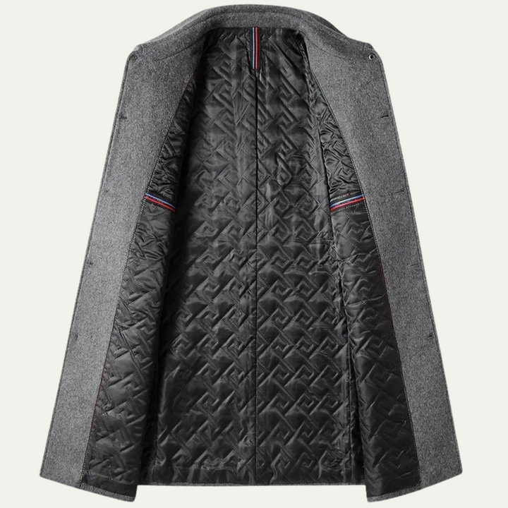The Alderney Men's Elegant Warm Long Wool Blend Coat