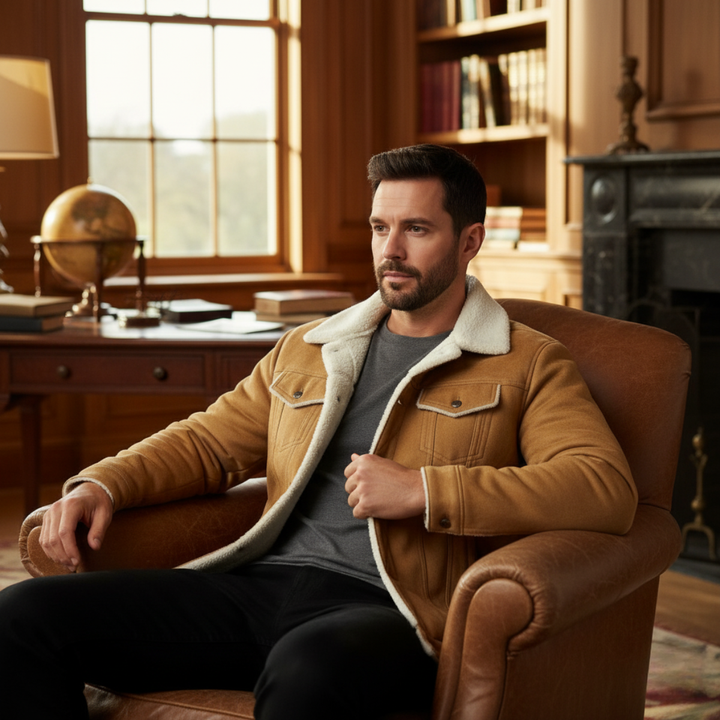 The Quebec Fleece Lined Faux Leather Jacket for Men