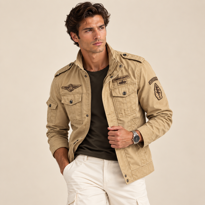 The Siena Men's Casual Army Military Cargo Jacket