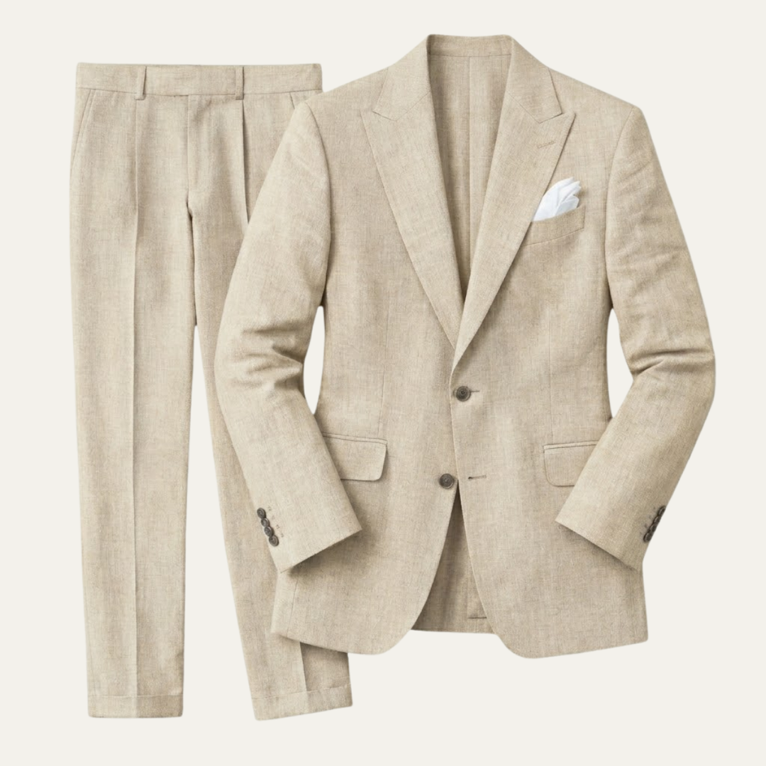 The Hillford Men’s Linen Slim Fit 2 Piece Suit – Blazer and Pants