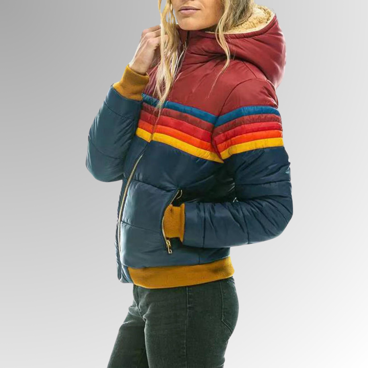 Women's Waterproof Jacket with Hood and Stylish Fit