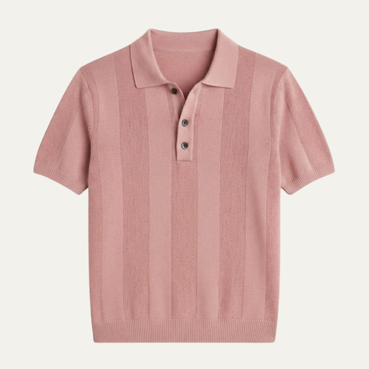 The Barangaroo Men’s Short Sleeve Knitted Polo Shirt Solid Color Breathable Top