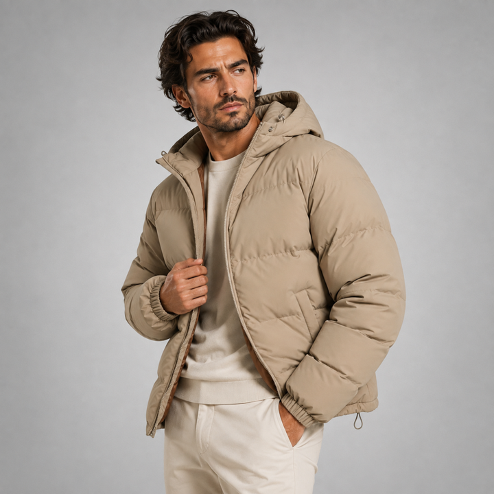 The Tallinn Men's Hooded Puffer Jacket - Waterproof Down Winter Coat
