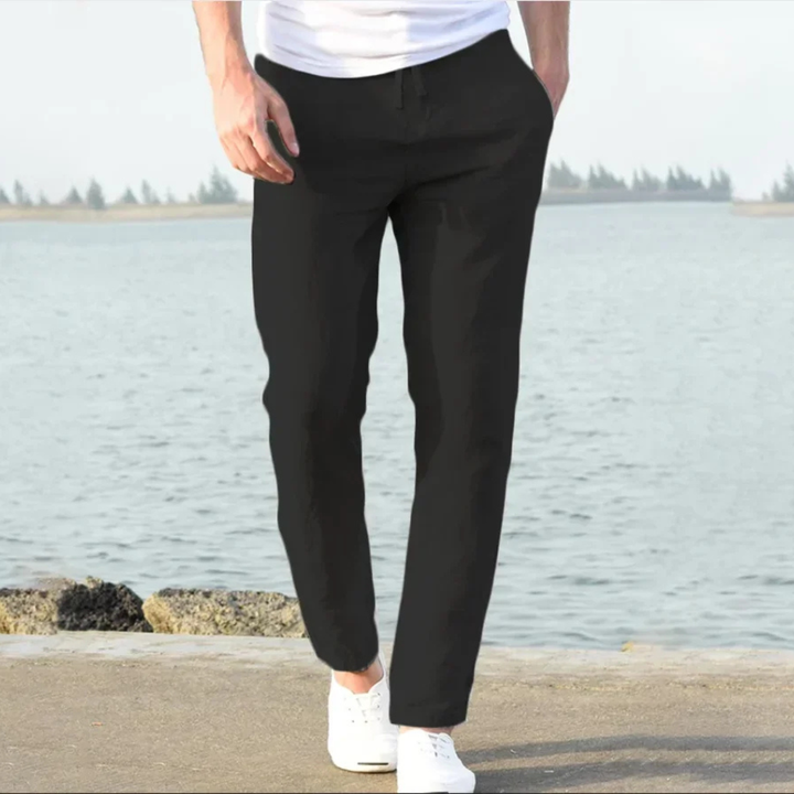 The McLean Men’s Casual Lightweight Linen Pants – Black