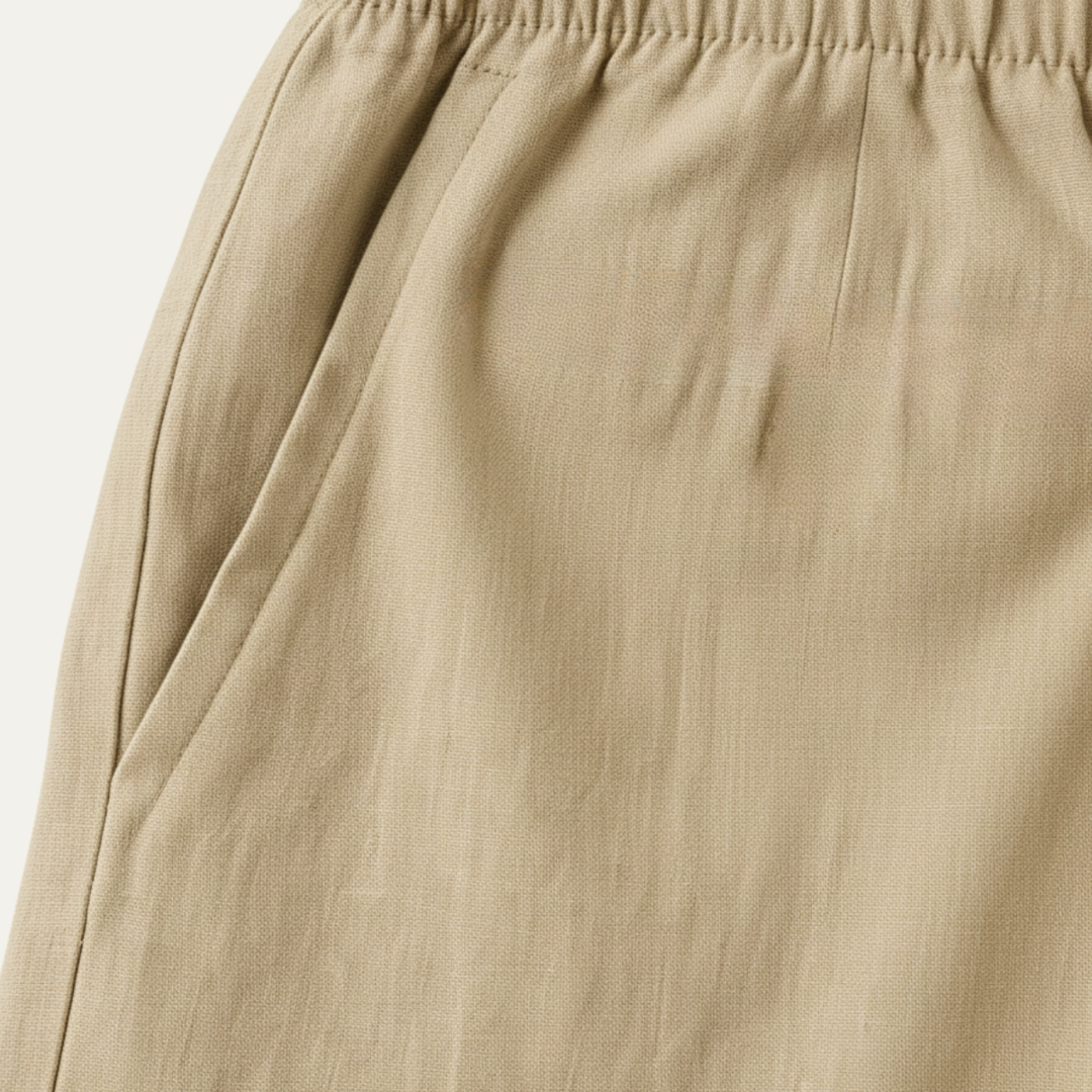 The Lisbon Linen Old Money Beige Shorts for Men