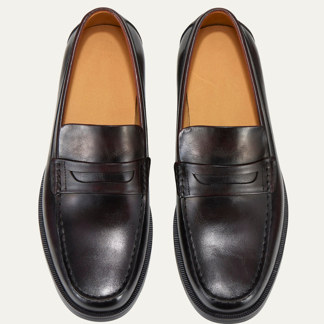 The Brookshire Lane Ridge Men’s Vintage Genuine Leather Slip On Loafers - Brown