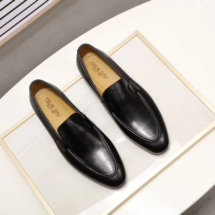 The Redstone Ridge Men's Handmade Business Leather Dress Loafers