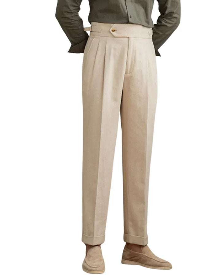 The Laguna Men's Pleated Tailored Linen Pants