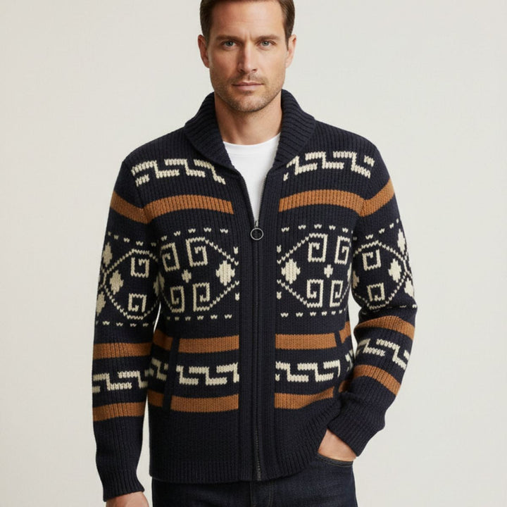 The Orvieto Men’s Vintage Thick Winter Shawl Collar Knit Cardigan