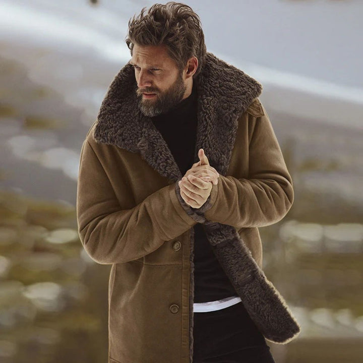Men's Sherpa Lined Wool Overcoat