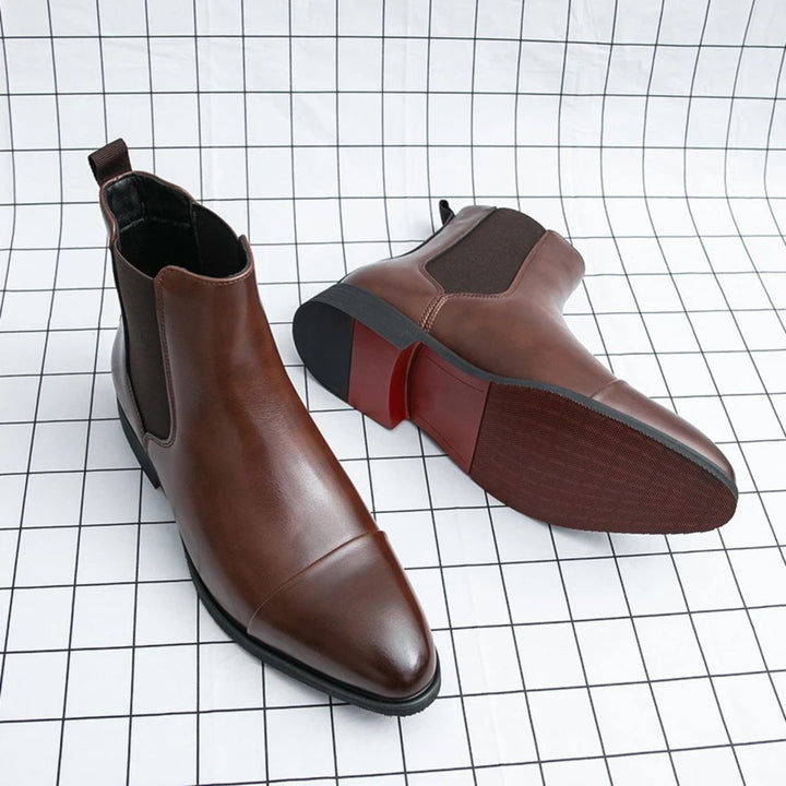 The Savile Row Faux Leather Chelsea Boots for Men