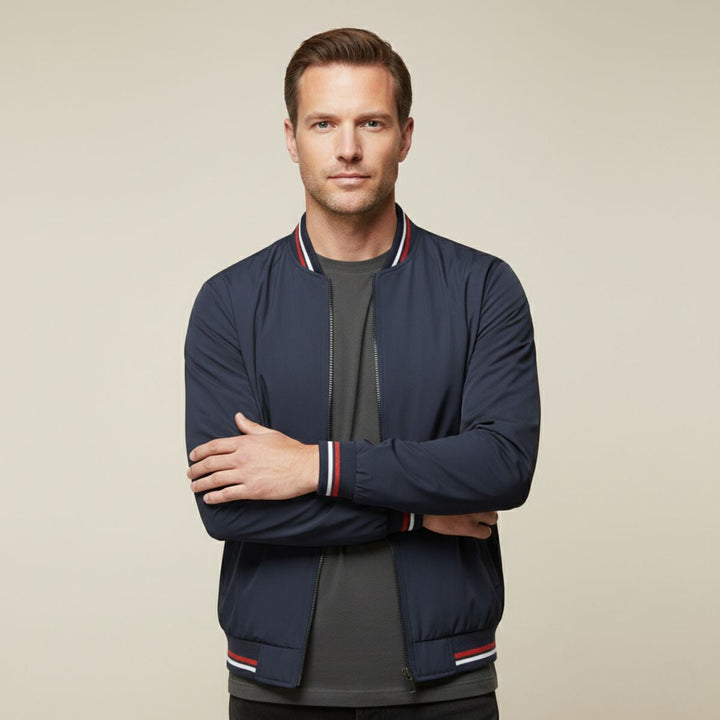 Men's Lightweight Bomber Jacket Sage Green Zip Up