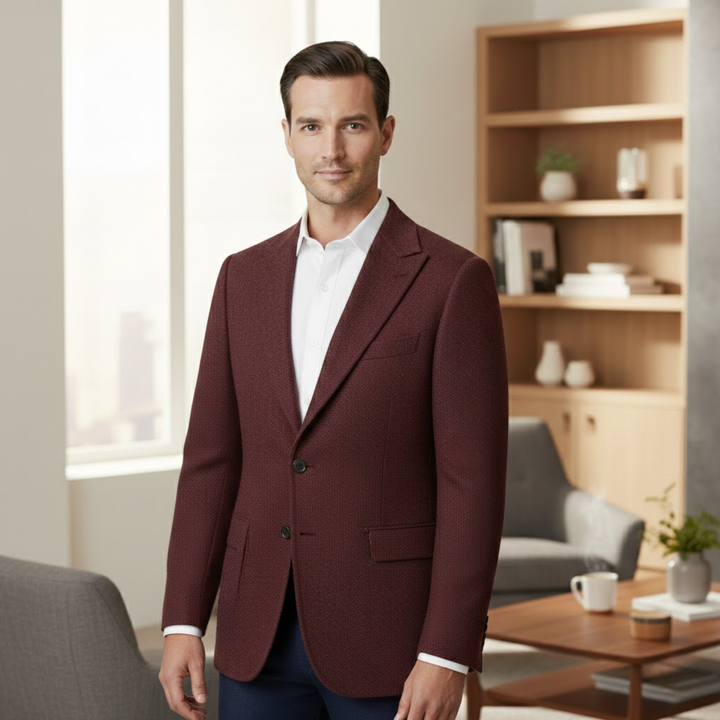 The Milan Men’s Tailored Tweed Fishbone Blazer Jacket