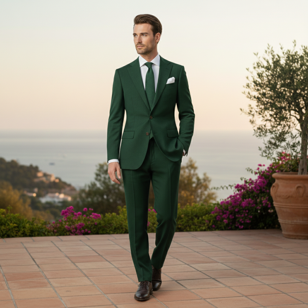 The Geneva Men’s Trendy Linen Suit Set – Blazer & Pants