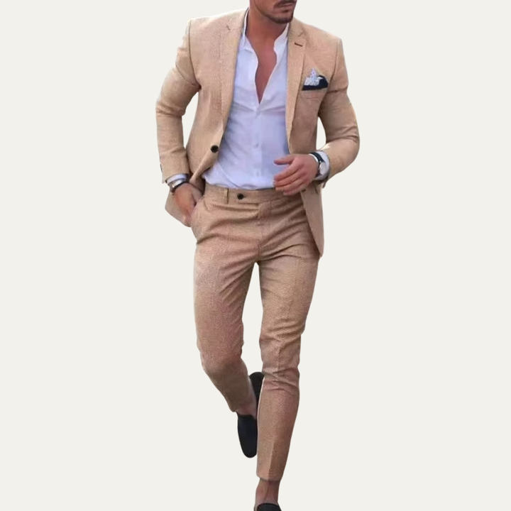 The Crestview Men’s Elegant Linen Blazer & Pants Set