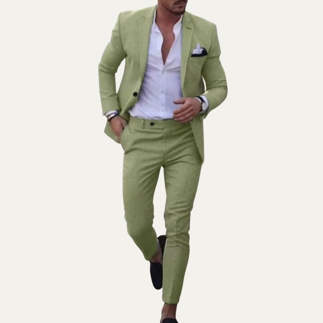 The Kingsford Men’s Luxury Linen Blazer & Pants Set