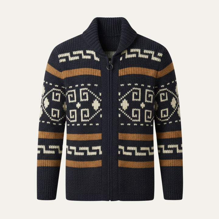 The Serravalle Men’s Button Up Knit Cashmere Shawl Collar Cardigan