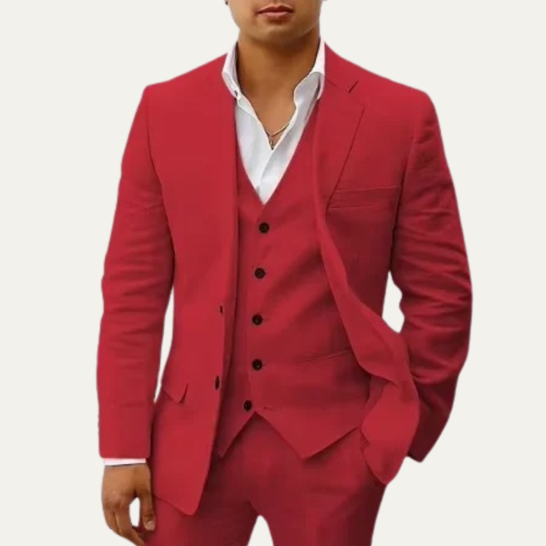 The Bridgewater Men’s Trendy 3 Piece Linen Summer Suit – Blazer, Vest & Pants