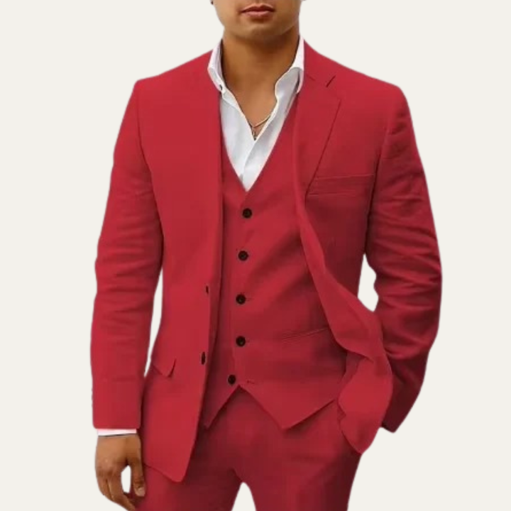 The Bridgewater Men’s Trendy 3 Piece Linen Summer Suit – Blazer, Vest & Pants