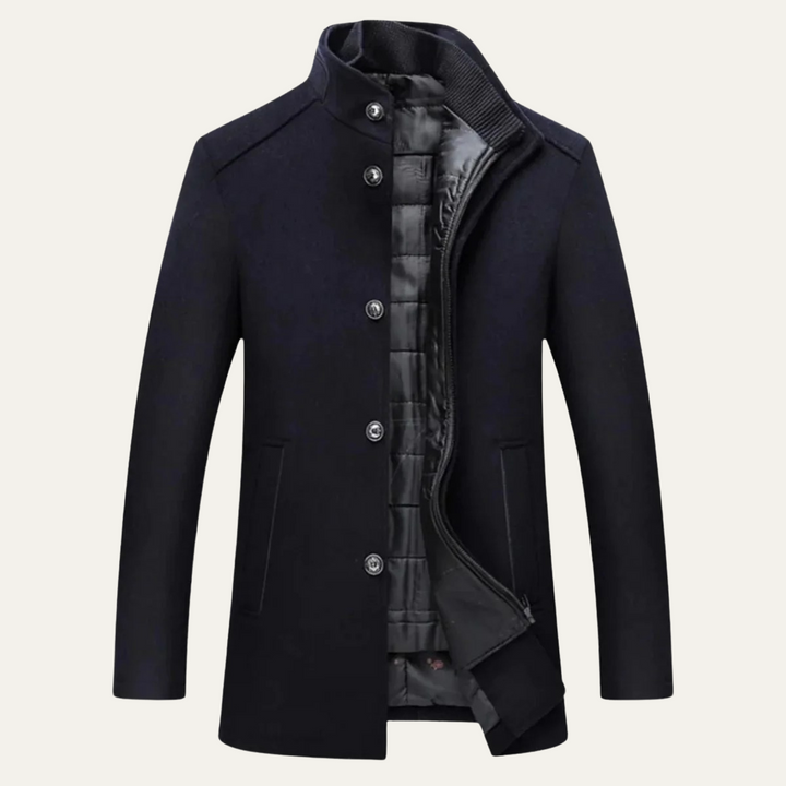 The Broadway Men's Wool Blend Classic Trench Coat