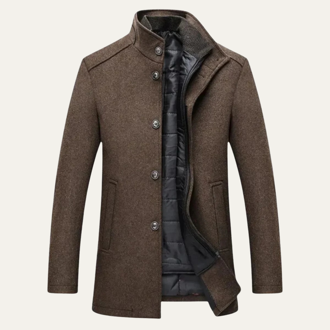 The Broadway Men's Wool Blend Classic Trench Coat