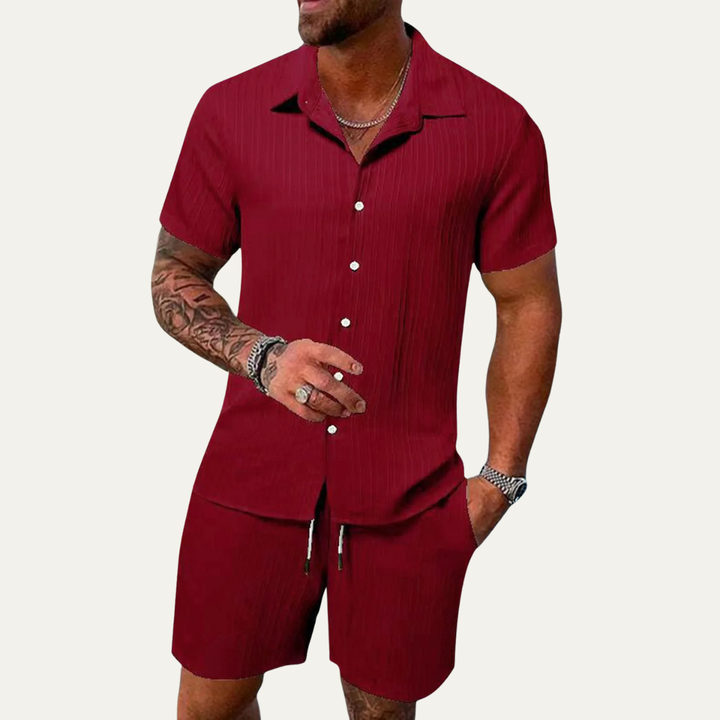 The Glenhaven Falls Men’s Breathable Soft Summer Set – Shirt & Shorts