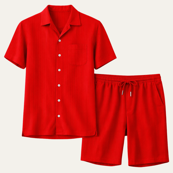 The Meadowhill Men’s Breathable Trendy Summer Set – Shirt & Shorts