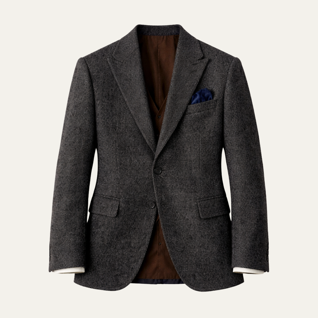The Corsica Men’s Single Breasted Business Tweed Blazer Jacket